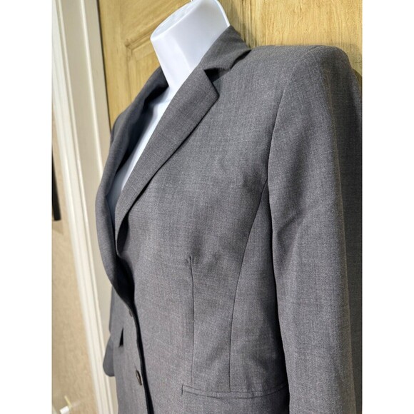 Brooks Brothers 346 Womens Gray Wool Blend Blazer Jacket 2 Button Classic Size 4 - Picture 3 of 6